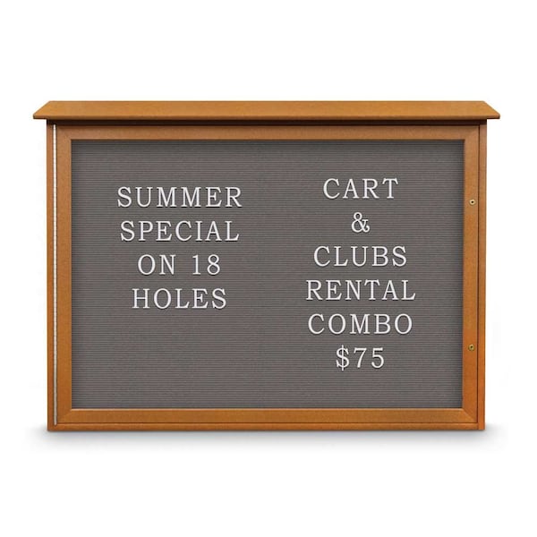 Outdoor Enclosed Combo Board, 72"x36", Bronze Frame/Black Porc & Black